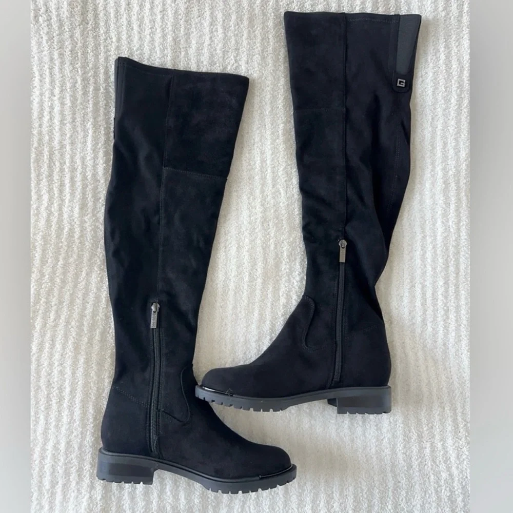 Guess Remont 2  Black Faux Suade Over the Knee Boots